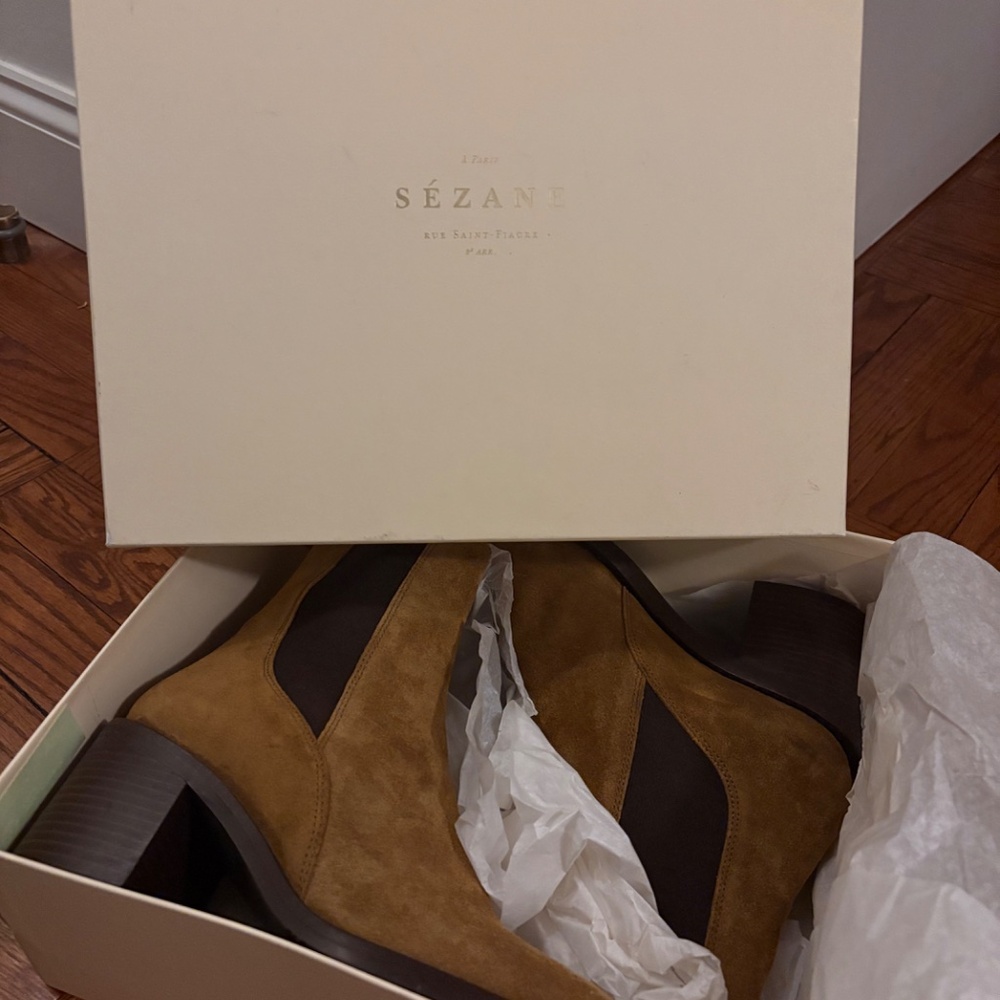 Like New! Sezane Pippa Ankle Boots Caramel - Size 6 - Picture 7 of 9